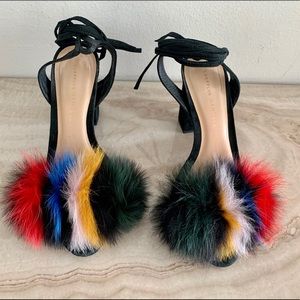 Loeffler Randall Nicolette Fur Trimmed Heels